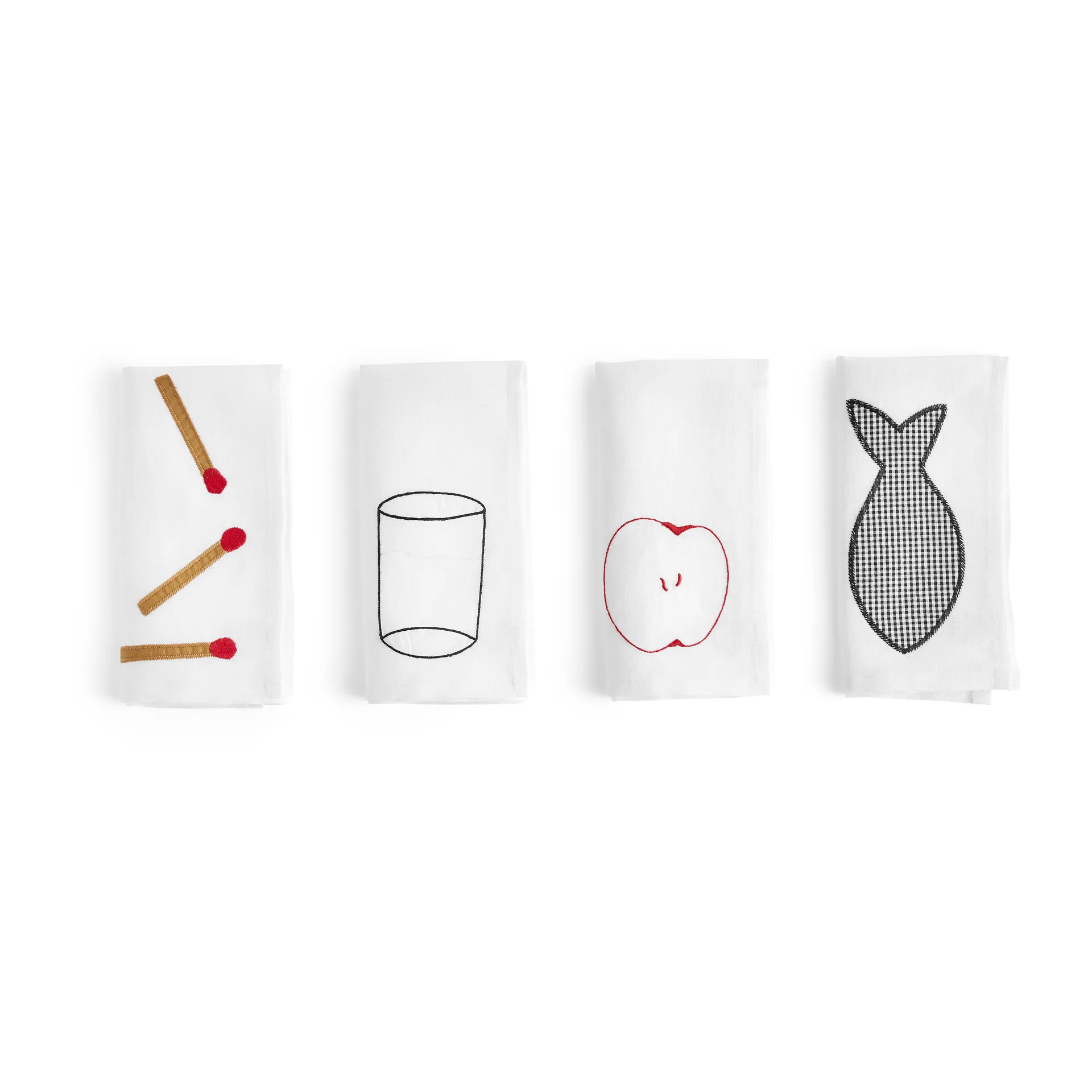 Guardanapo de linho Sobremesa 45x45 cm 4 un., Branco HAY