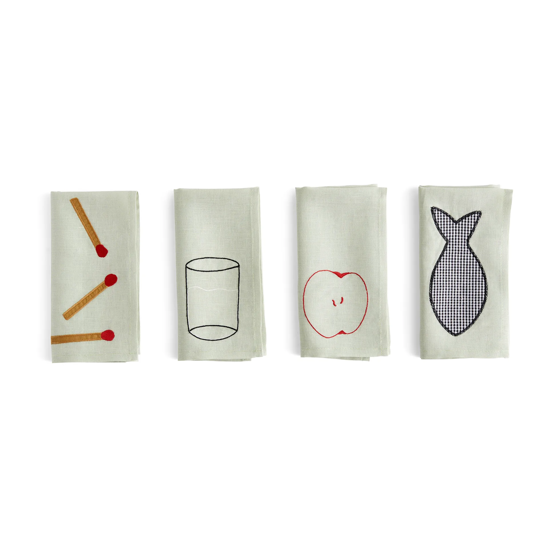 Guardanapo de linho Sobremesa 45x45 cm 4 un., Verde HAY