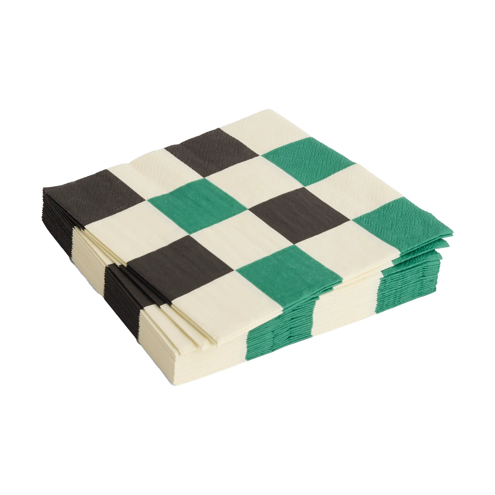 Guardanapo Pattern Lunch Check 33x33 cm, conjunto de 20, Off white-green-black M HAY