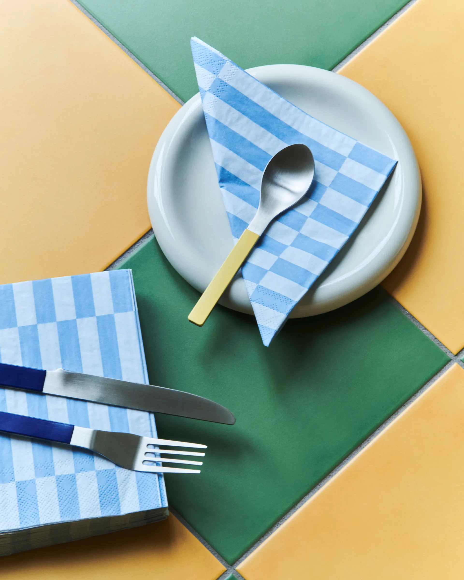 Guardanapo Pattern Lunch Stripe 33x33 cm, conjunto de 20, Light blue-dusty blue pillar HAY