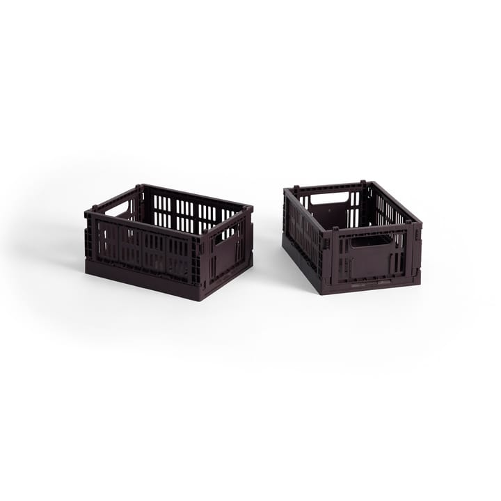 HAY Colour Crate Mini 13x17 cm 2 unidades - Bordeaux - HAY