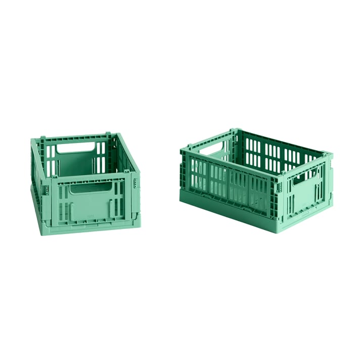 HAY Colour Crate Mini 13x17 cm 2 unidades - Dark mint - HAY