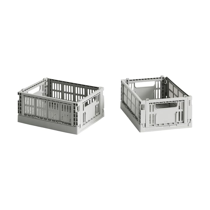 HAY Colour Crate Mini 13x17 cm 2 unidades - Light grey - HAY