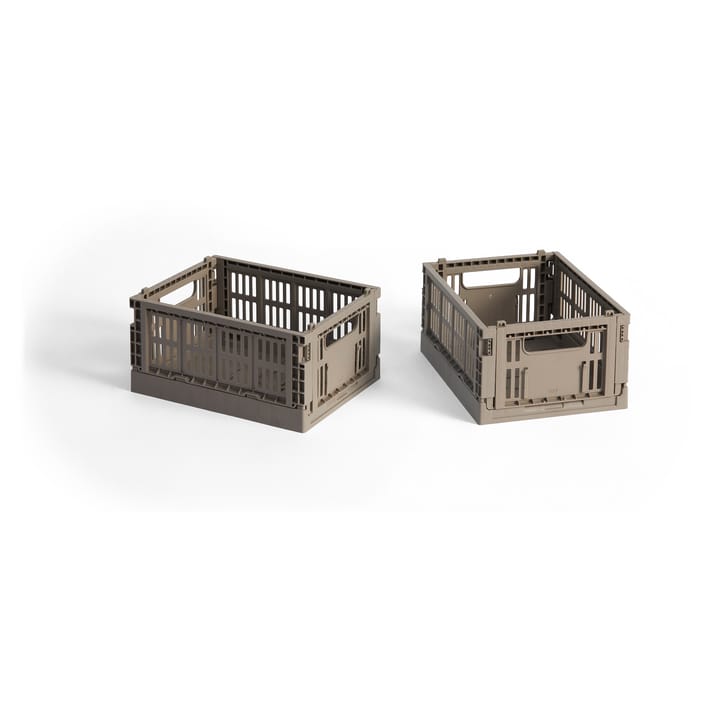 HAY Colour Crate Mini 13x17 cm 2 unidades - Warm grey - HAY