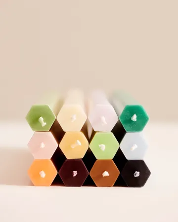 Hexagon Candle conjunto de velas mix 4-unidades - Dark - HAY
