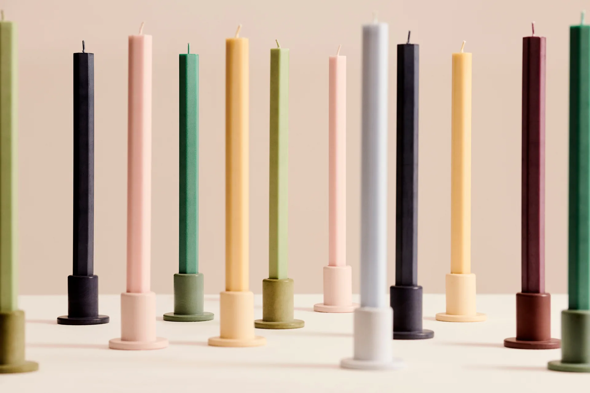 Hexagon Candle conjunto de velas mix 4-unidades, Dark HAY