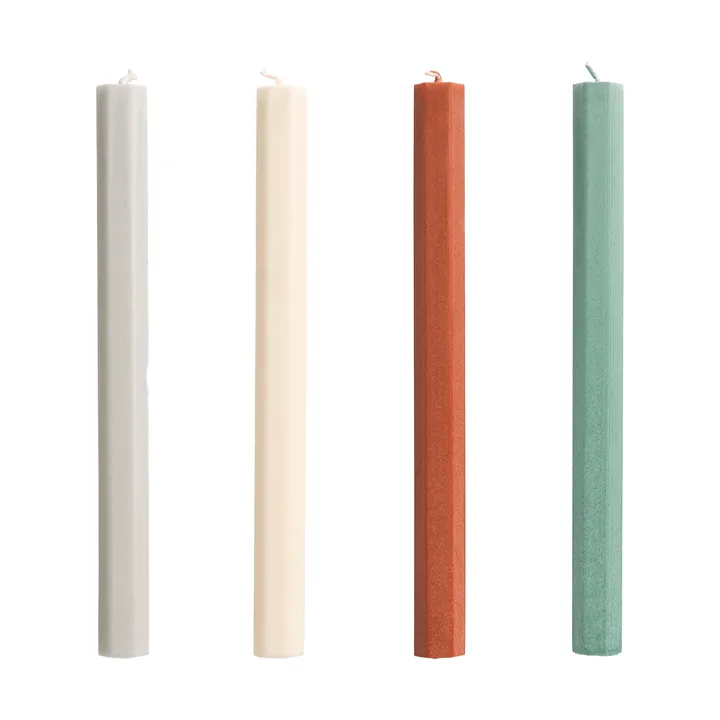 Hexagon Candle conjunto de velas mix 4-unidades - Floresta - HAY