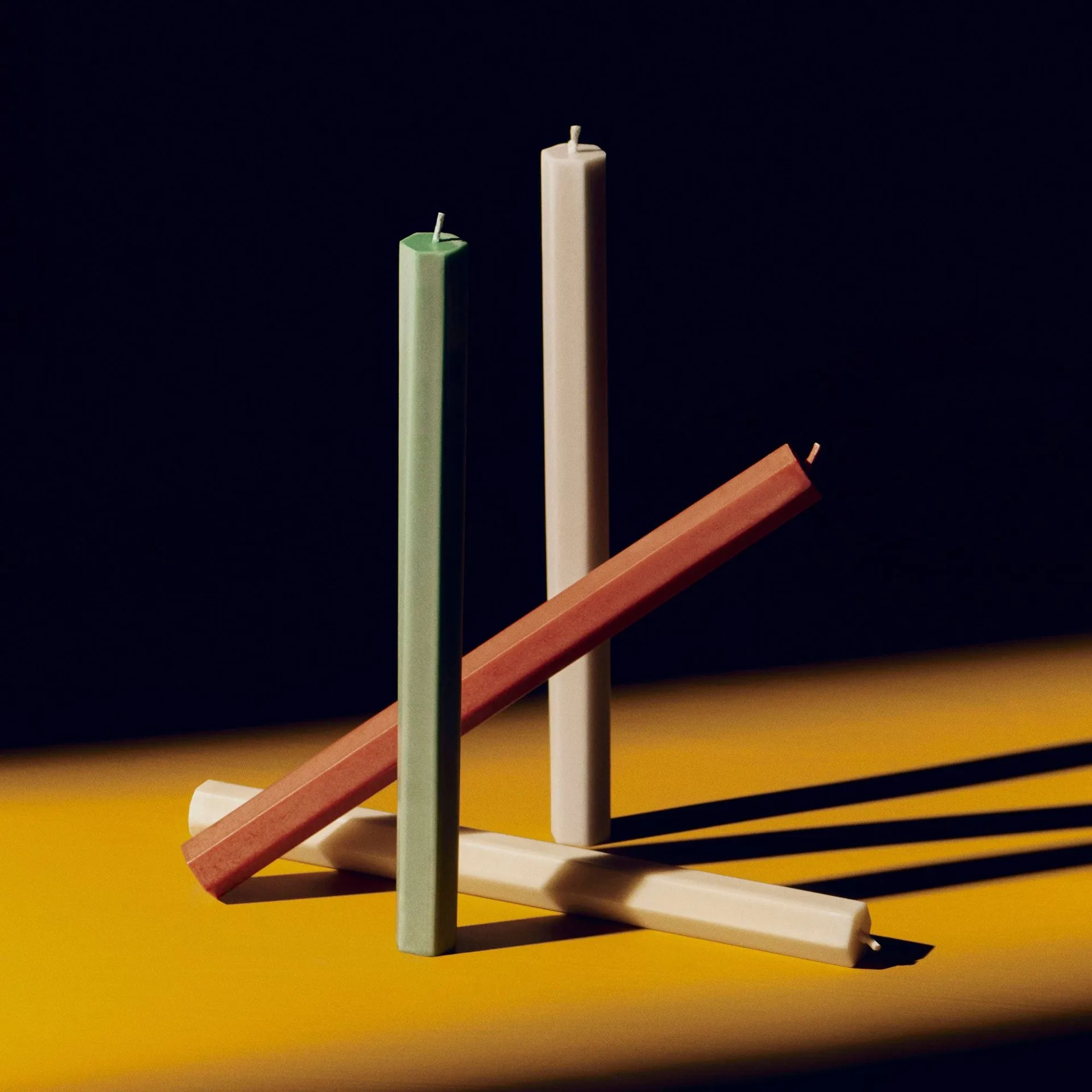 Hexagon Candle conjunto de velas mix 4-unidades, Floresta HAY