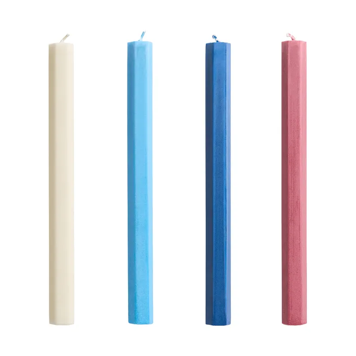 Hexagon Candle conjunto de velas mix 4-unidades - Marinho - HAY