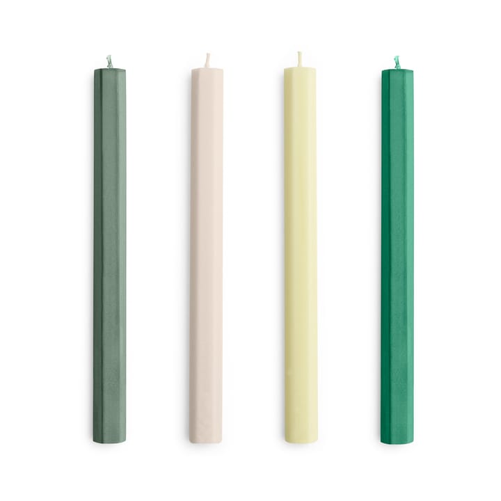 Hexagon Candle mistura de velas 4 unidades - Verde-branco - HAY