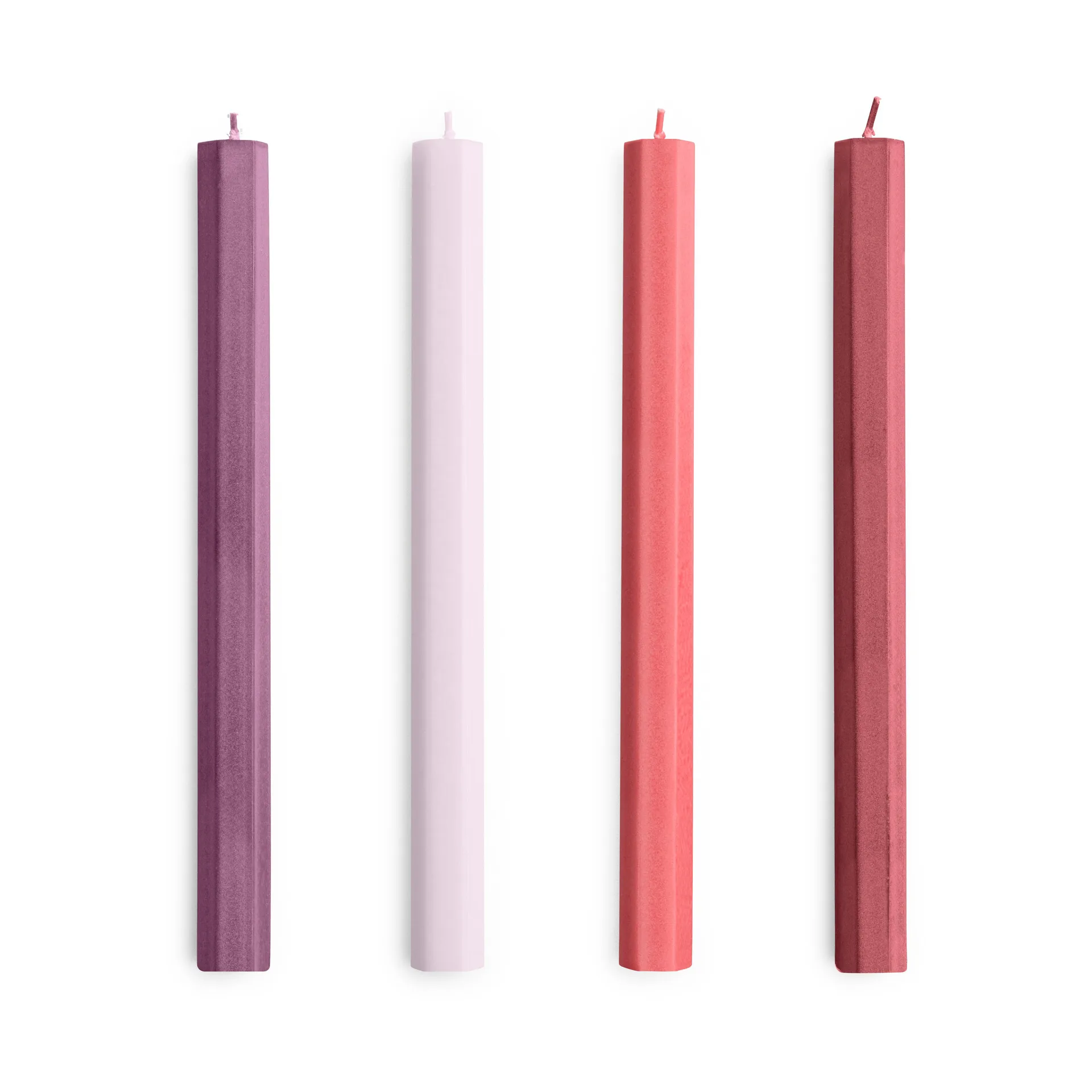 Hexagon Candle mistura de velas 4 unidades, Vermelho-vinho escuro HAY