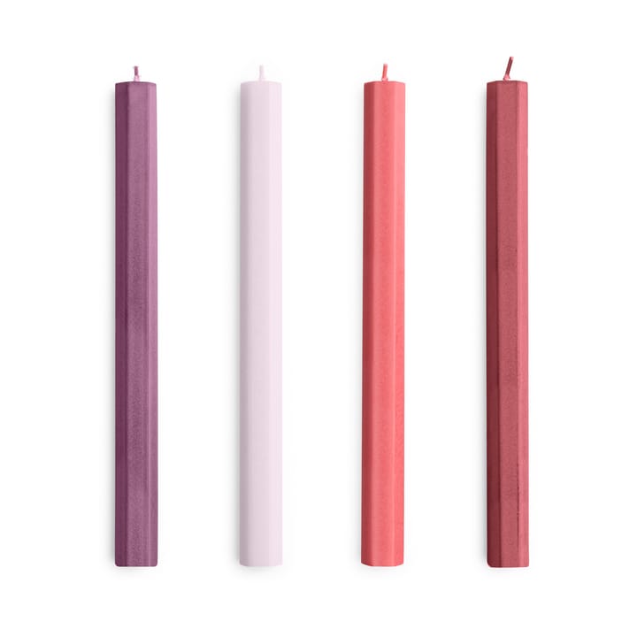 Hexagon Candle mistura de velas 4 unidades - Vermelho-vinho escuro - HAY