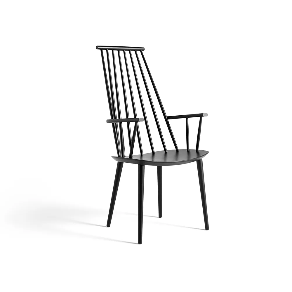 J110 cadeira com braços , Black lacquered beech HAY