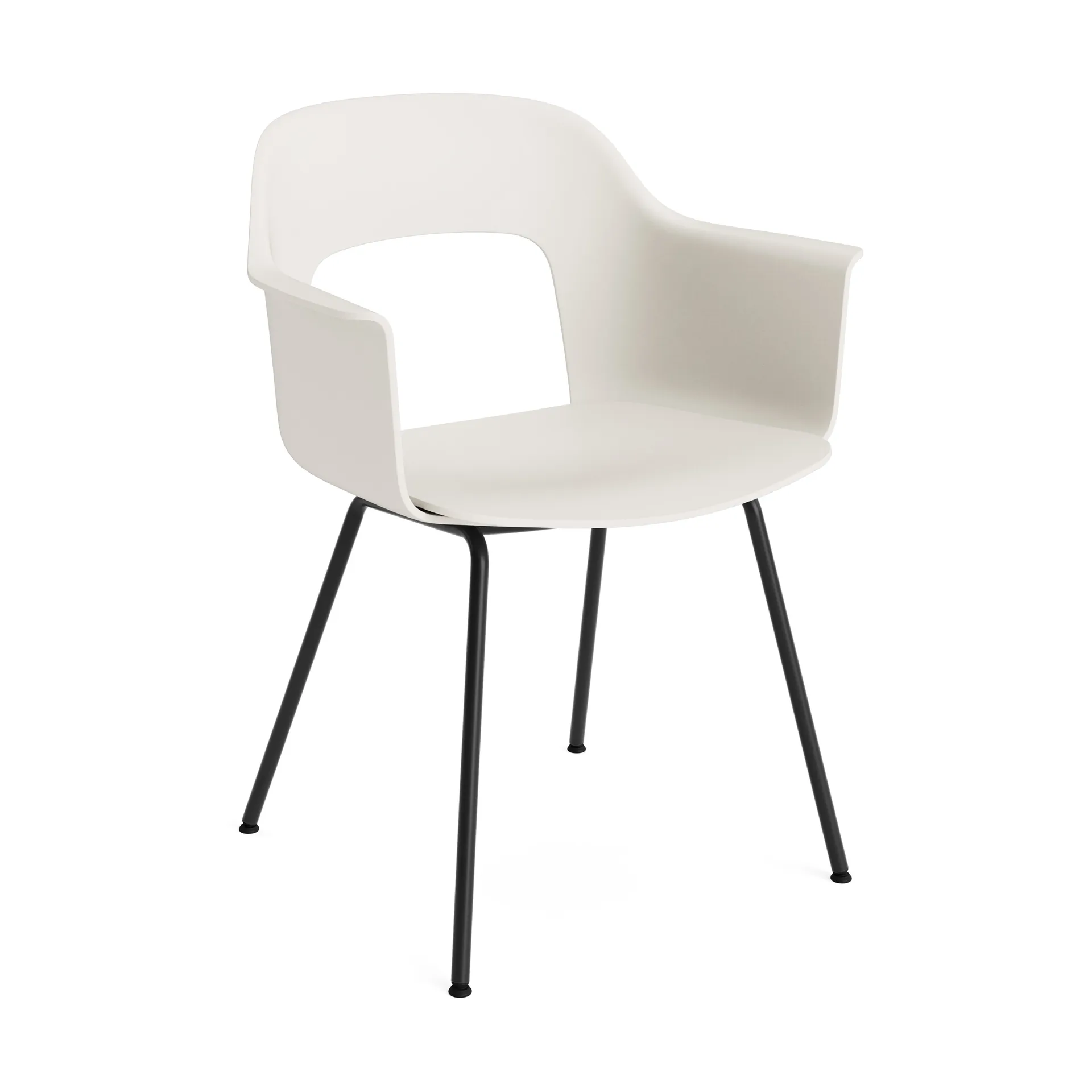 Layout Armchair 211 cadeira com braços, Cream white-preto lacado aço HAY