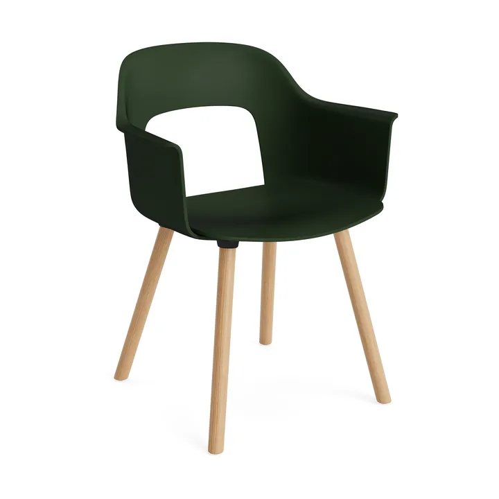 Layout Armchair 221 cadeira com braços - Bottle green-lacado carvalho - HAY