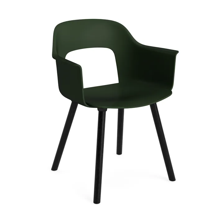 Layout Armchair 221 cadeira com braços - Bottle green-madeira carvalho envernizada - HAY