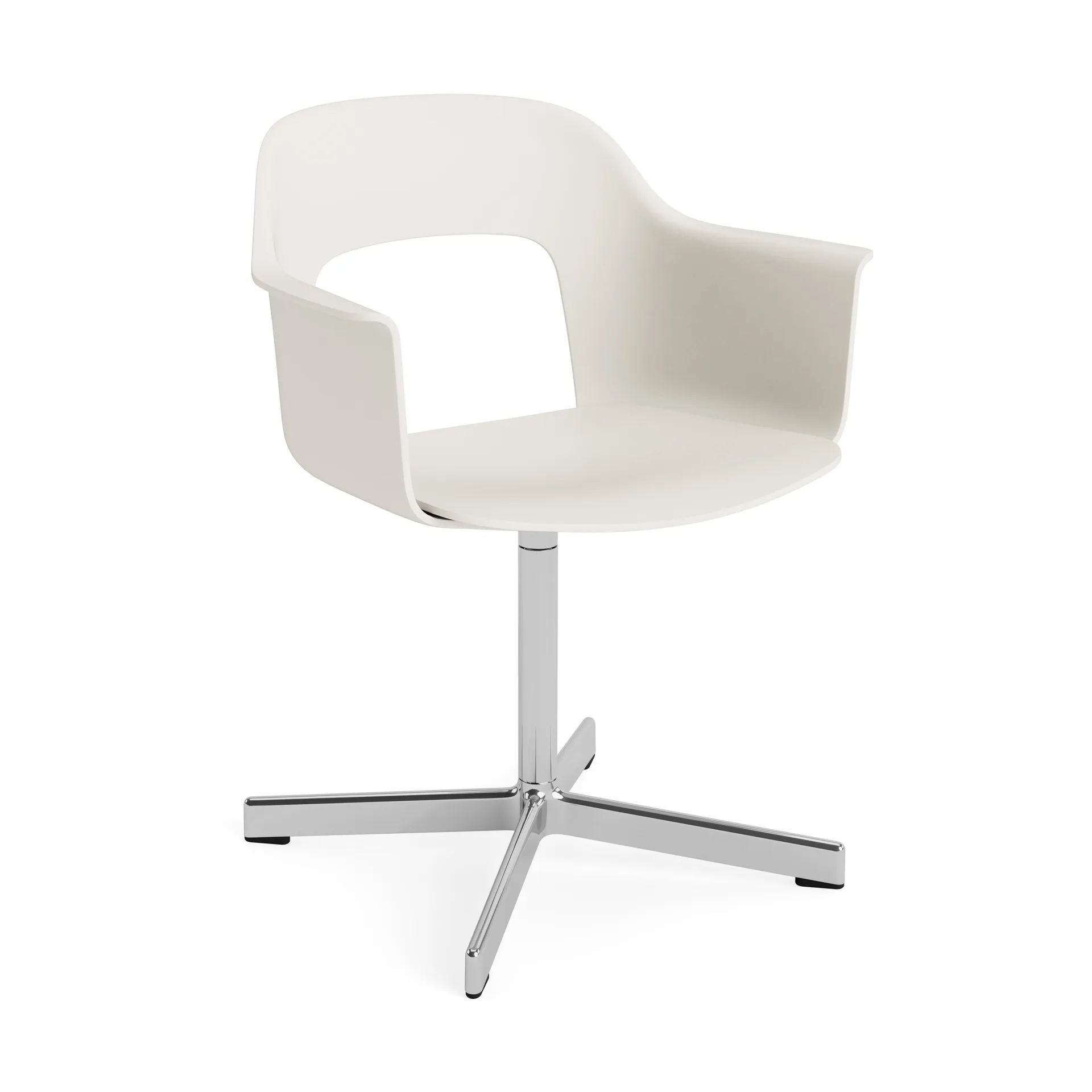 Layout Armchair 231 cadeira com braços, Cream white-polerad alumínio base giratória 4 estrelas HAY