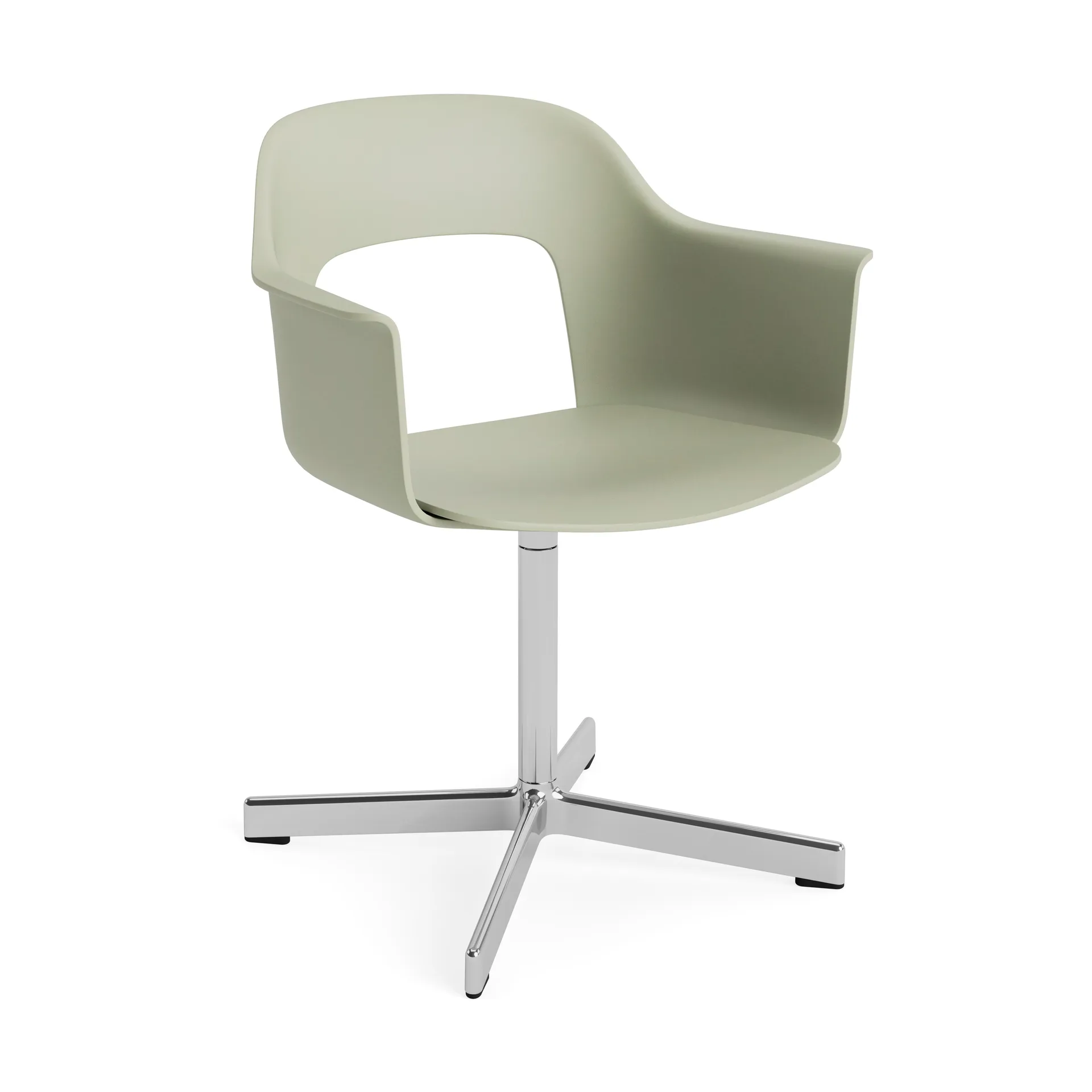 Layout Armchair 231 cadeira com braços, Pastel green-poliado alumínio base giratória 4 estrelas HAY