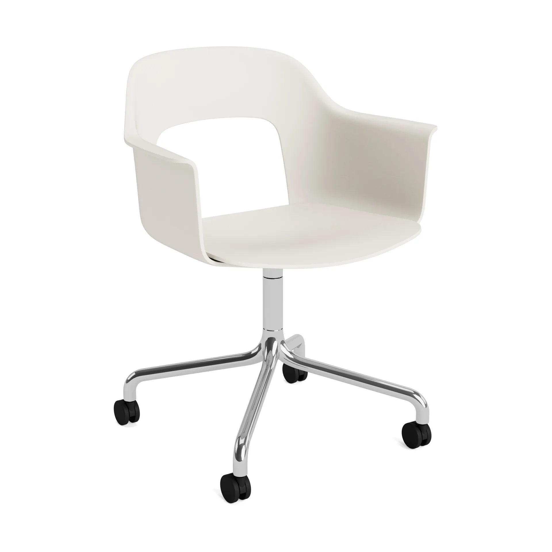 Layout Armchair 261 cadeira, Cream white-alumínio polido HAY