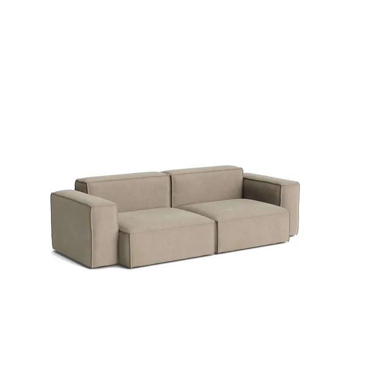 Mags Soft Low Armrest sofá 2,5 lugares combinação 1 - Linara beige, revestimento amovível - HAY