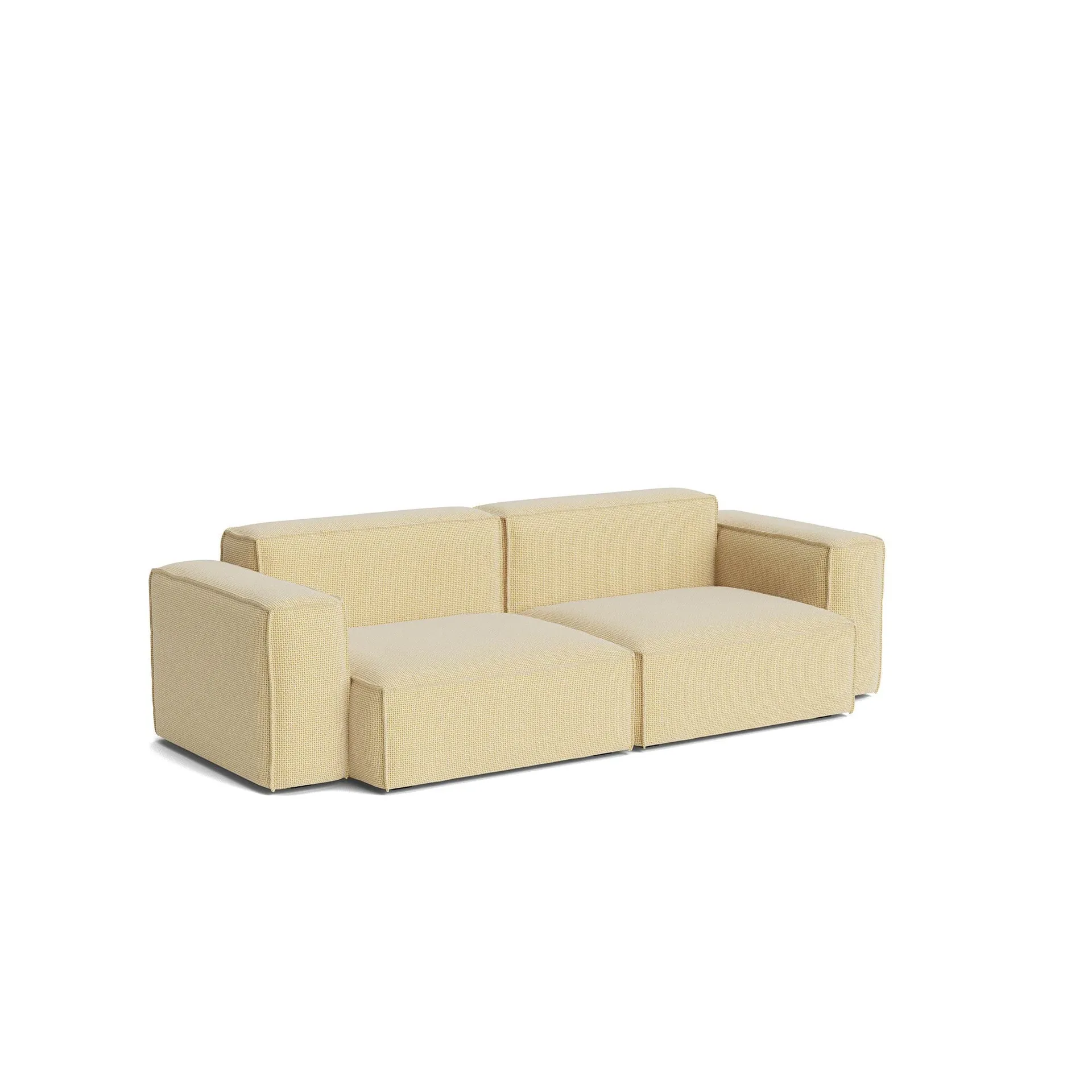 Mags Soft Low Armrest sofá 2,5 lugares combinação 1, Tartaglia Ocre white, capa amovível HAY