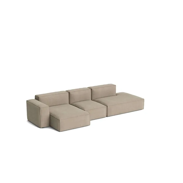 Mags Soft Low Armrest sofá 2,5 lugares combinação 3 - Linara bege, com chaise à esquerda, com capa amovível - HAY