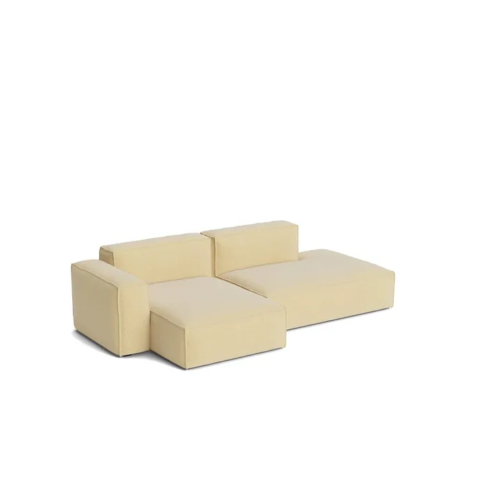 Mags Soft Low Armrest sofá 2,5 lugares combinação 3 - Tartaglia Ocre white, à esquerda, com revestimento removível - HAY
