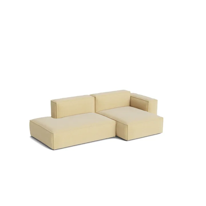 Mags Soft Low Armrest sofá 2,5 lugares combinação 3 - Tartaglia Ocre white, orientado à direita, capa amovível - HAY