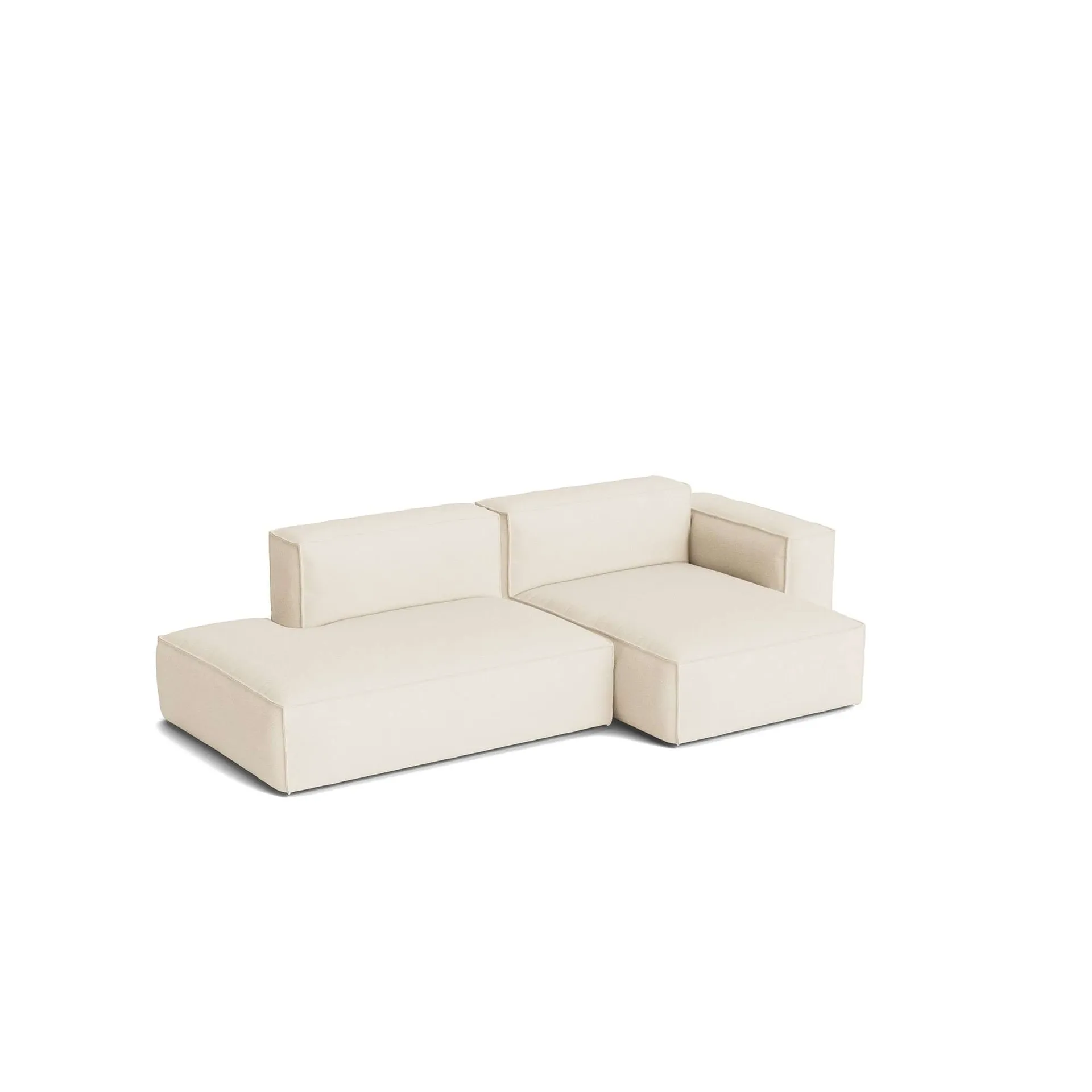 Mags Soft Low Armrest sofá 2,5 lugares combinação 3, Turf cream, orientado à direita, com capa removível HAY