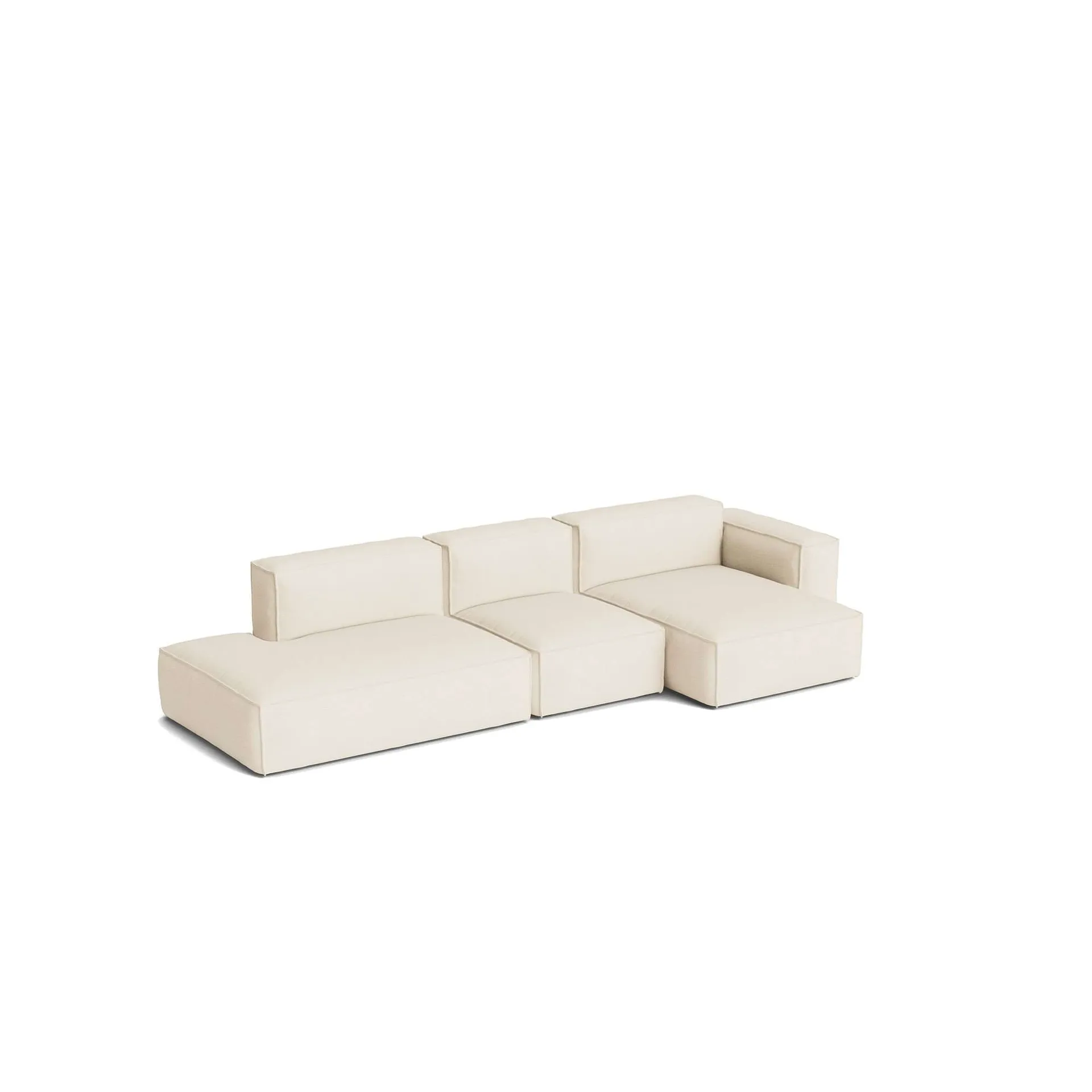 Mags Soft Low Armrest sofá 2,5 lugares combinação 3, Turf cream, orientado à direita, com capa removível HAY