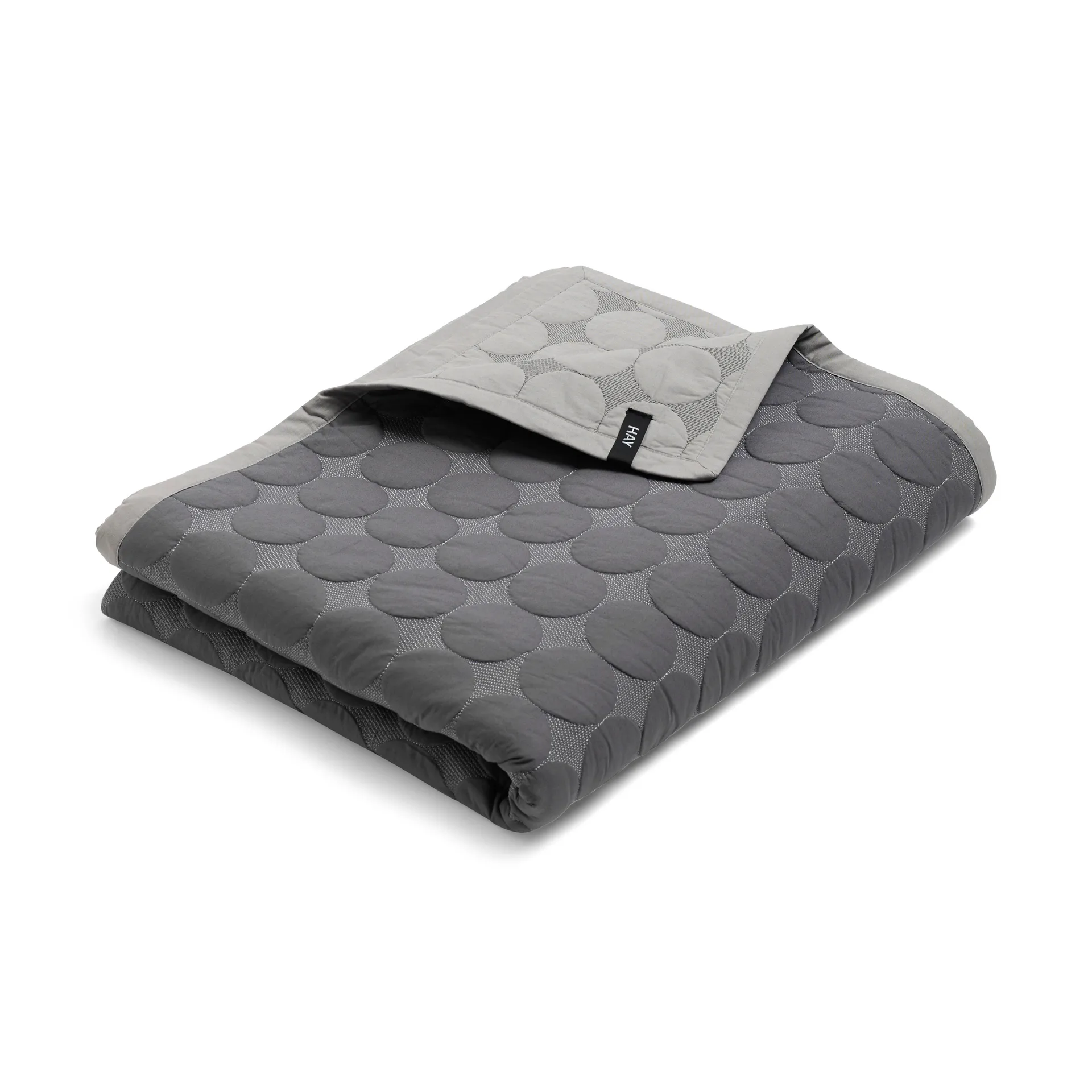 Mega Dot colcha organic 195x245 cm, Dark grey HAY
