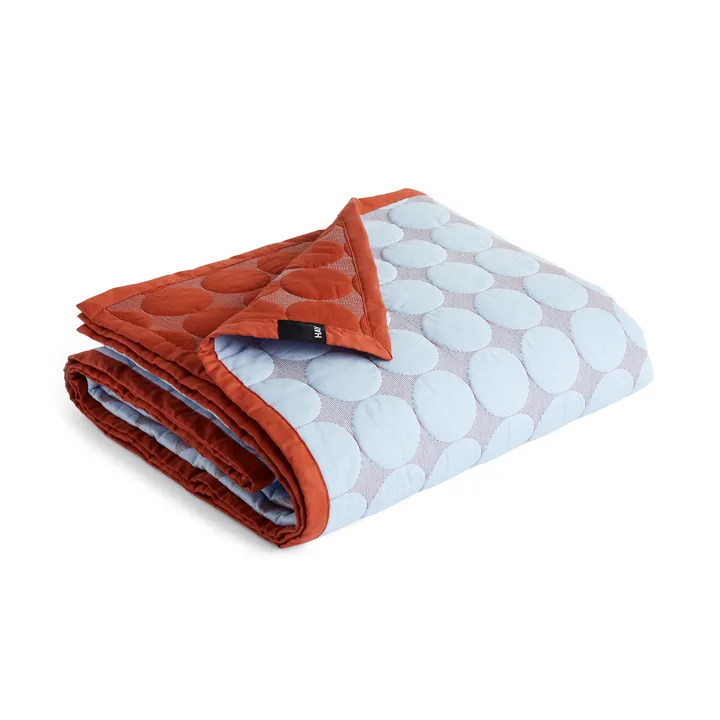 Mega Dot colcha organic 195x245 cm - Light blue - HAY
