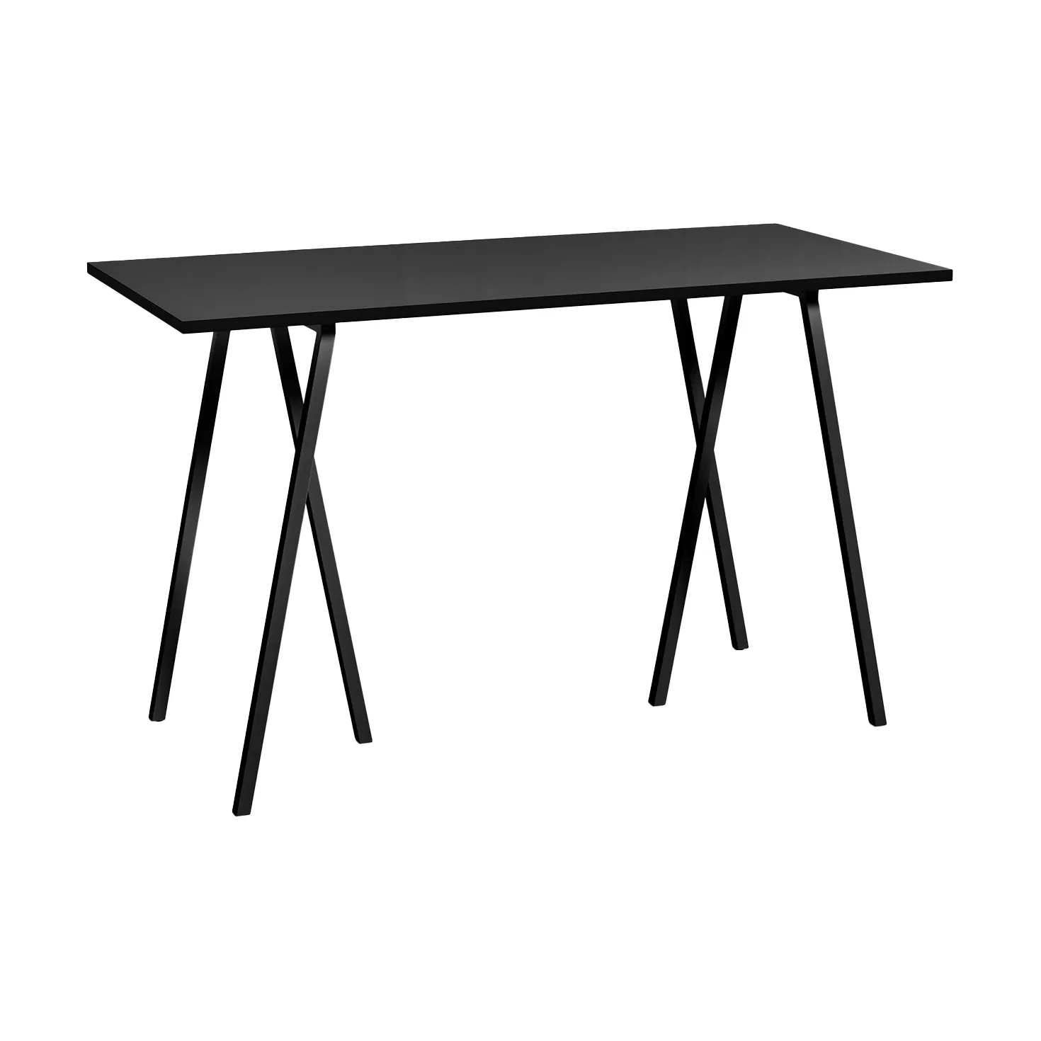 Mesa de bar Loop Stand incl. support 77,5x160 cm, Black-black linoleum-black ash HAY