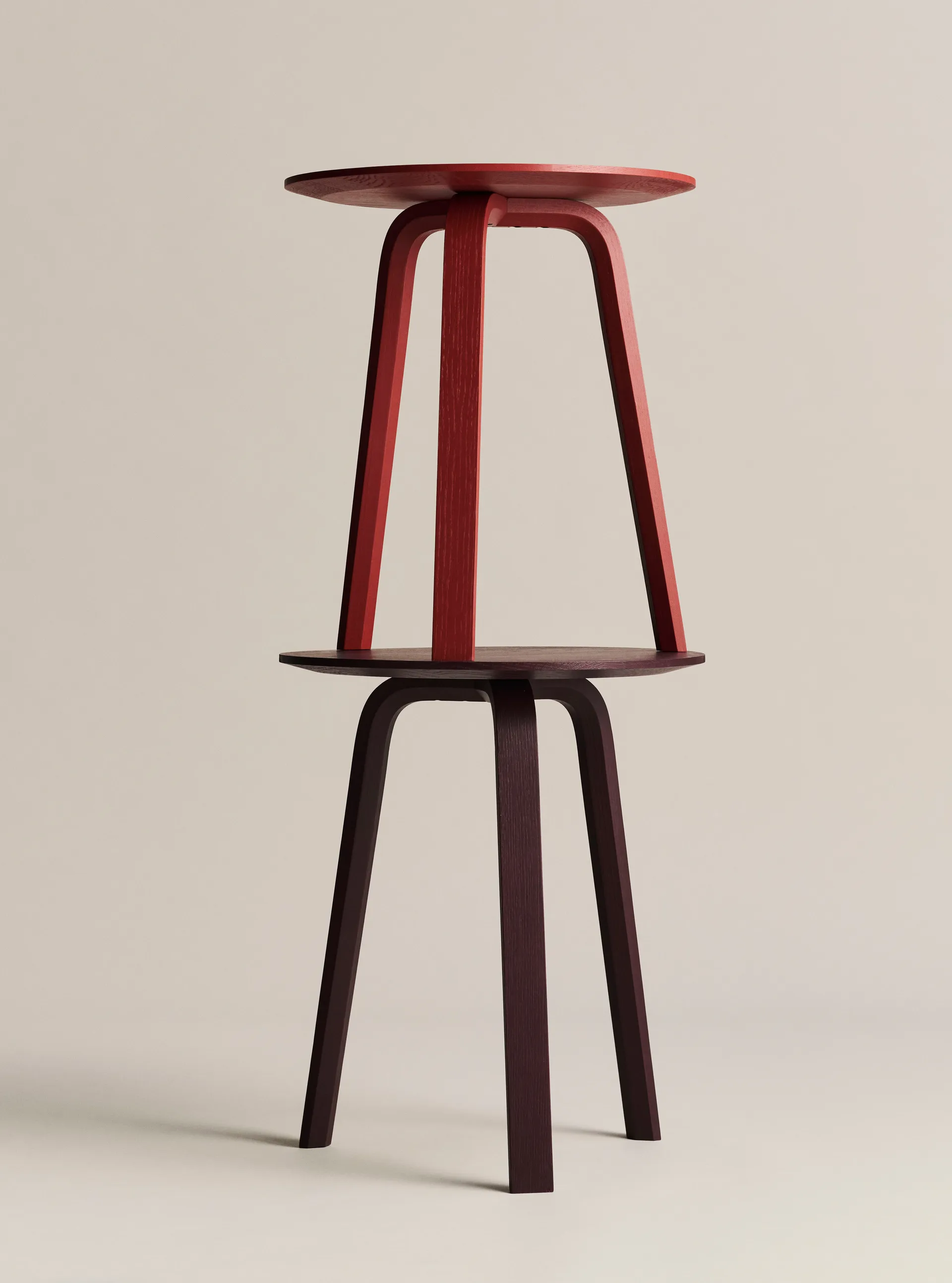 Mesa de centro Bella, Bordeaux escuro, Ø45x49 cm HAY