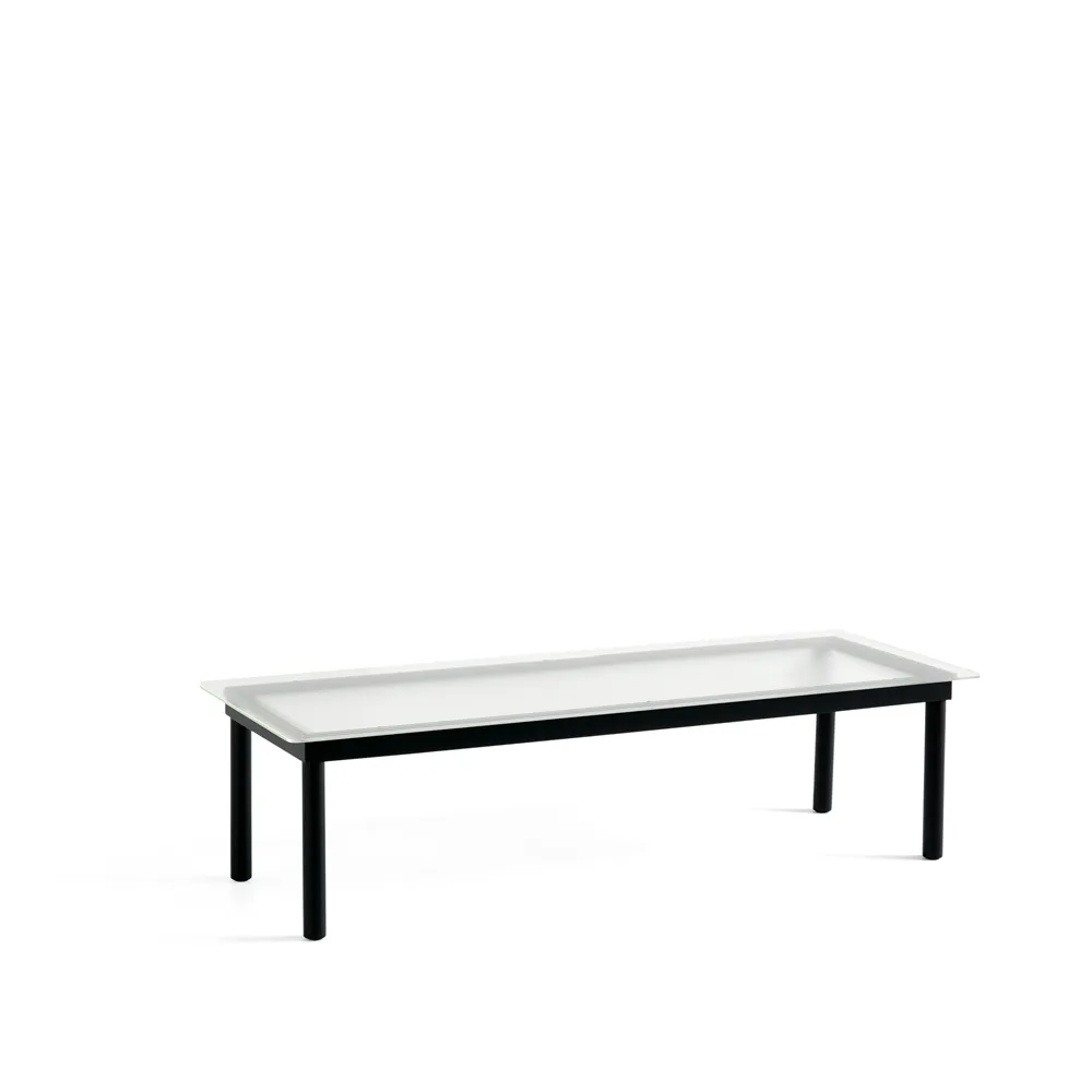 Mesa de centro Kofi, Black oak-ribbed glass, 50 cm HAY