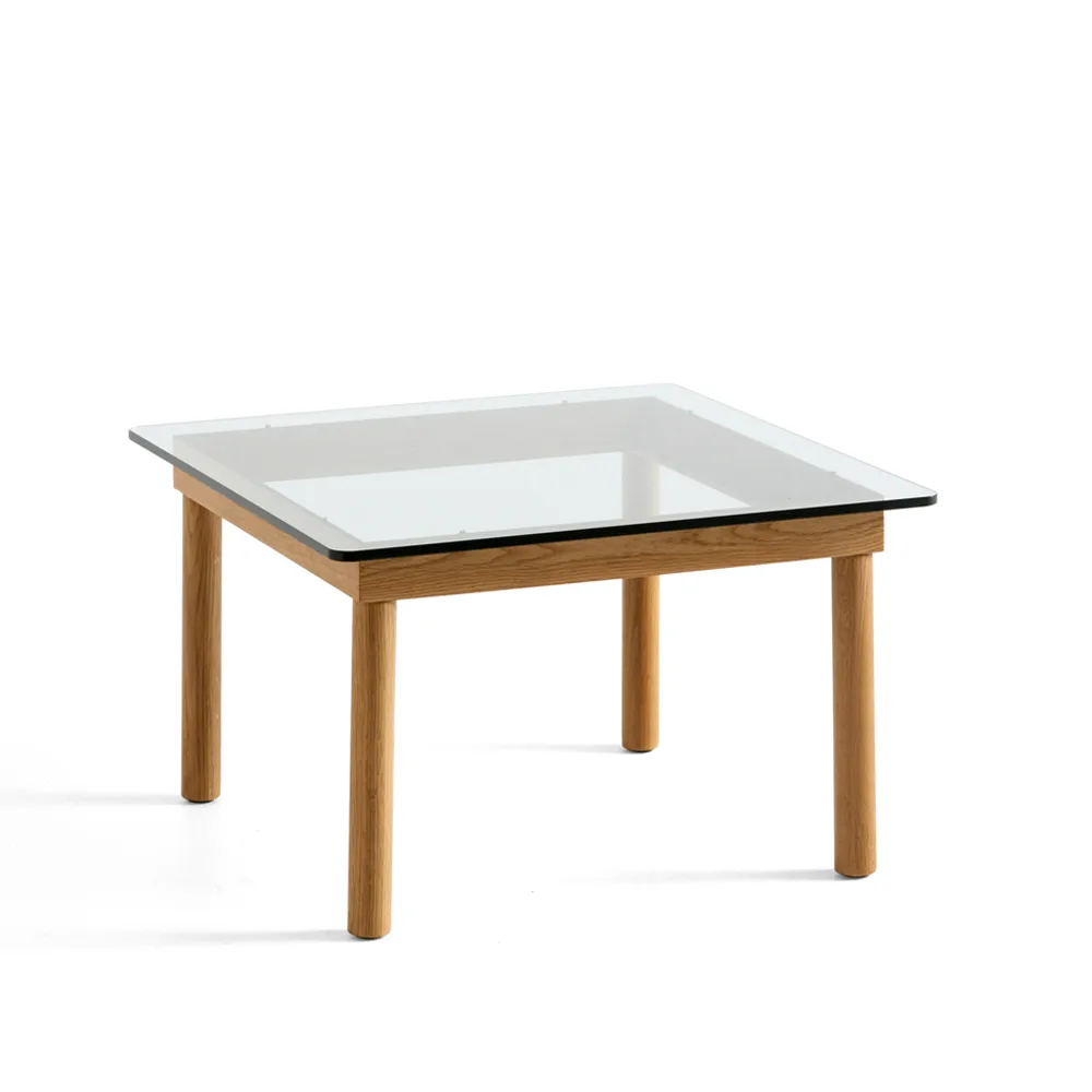 Mesa de centro Kofi, Oak-clear glass, 60 cm HAY