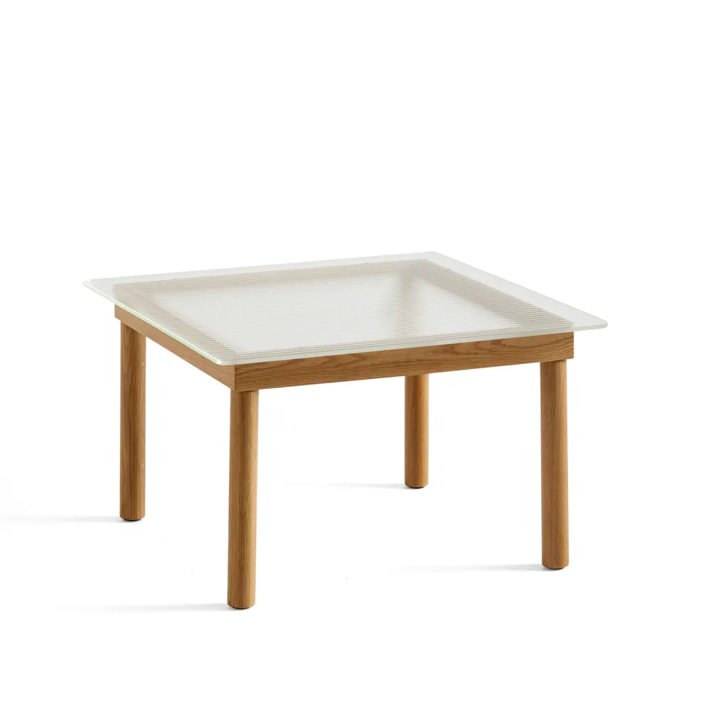 Mesa de centro Kofi, Oak-ribbed glass, 60 cm HAY