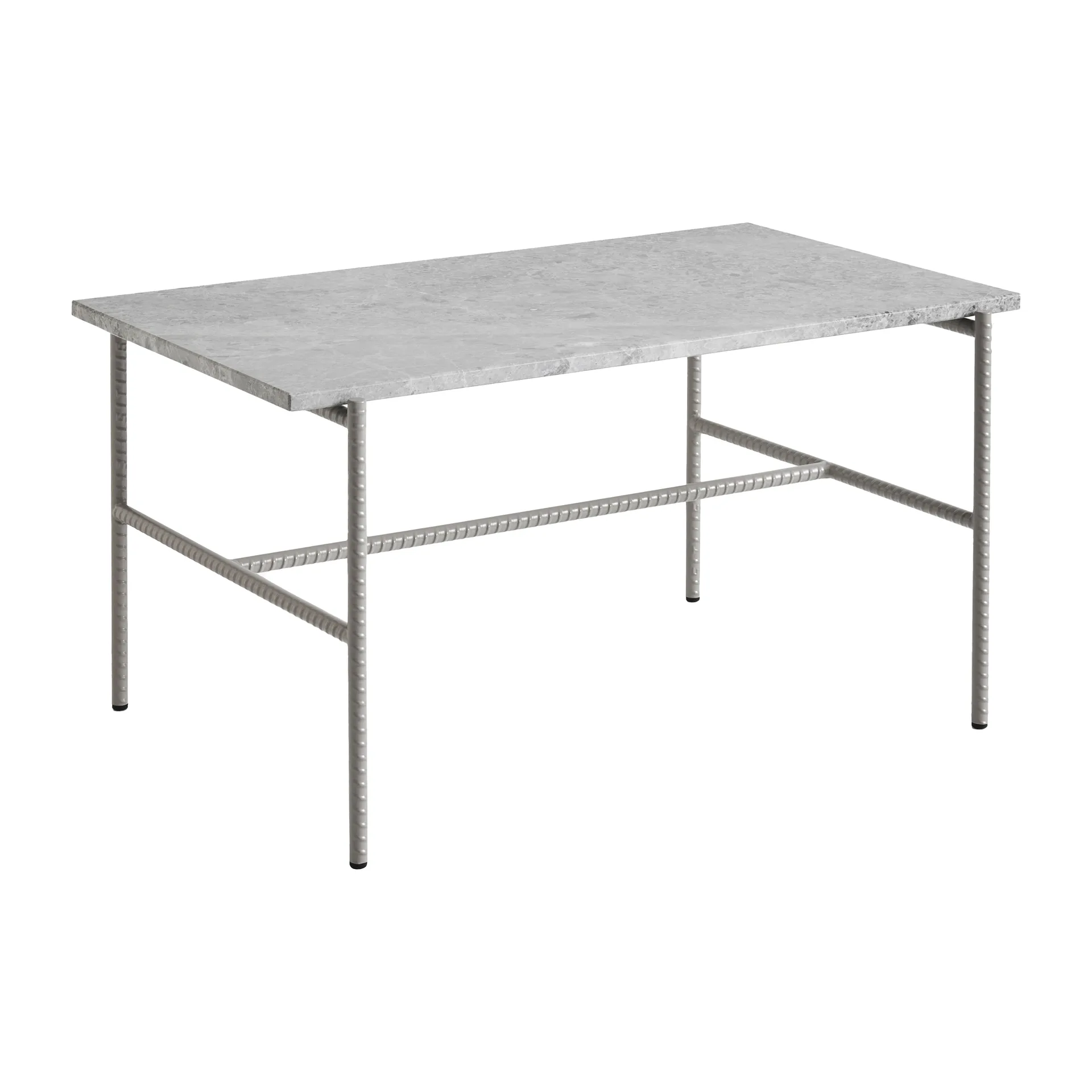 Mesa de centro Rebar 80x49x40,5 cm, Grey marble-fossil HAY