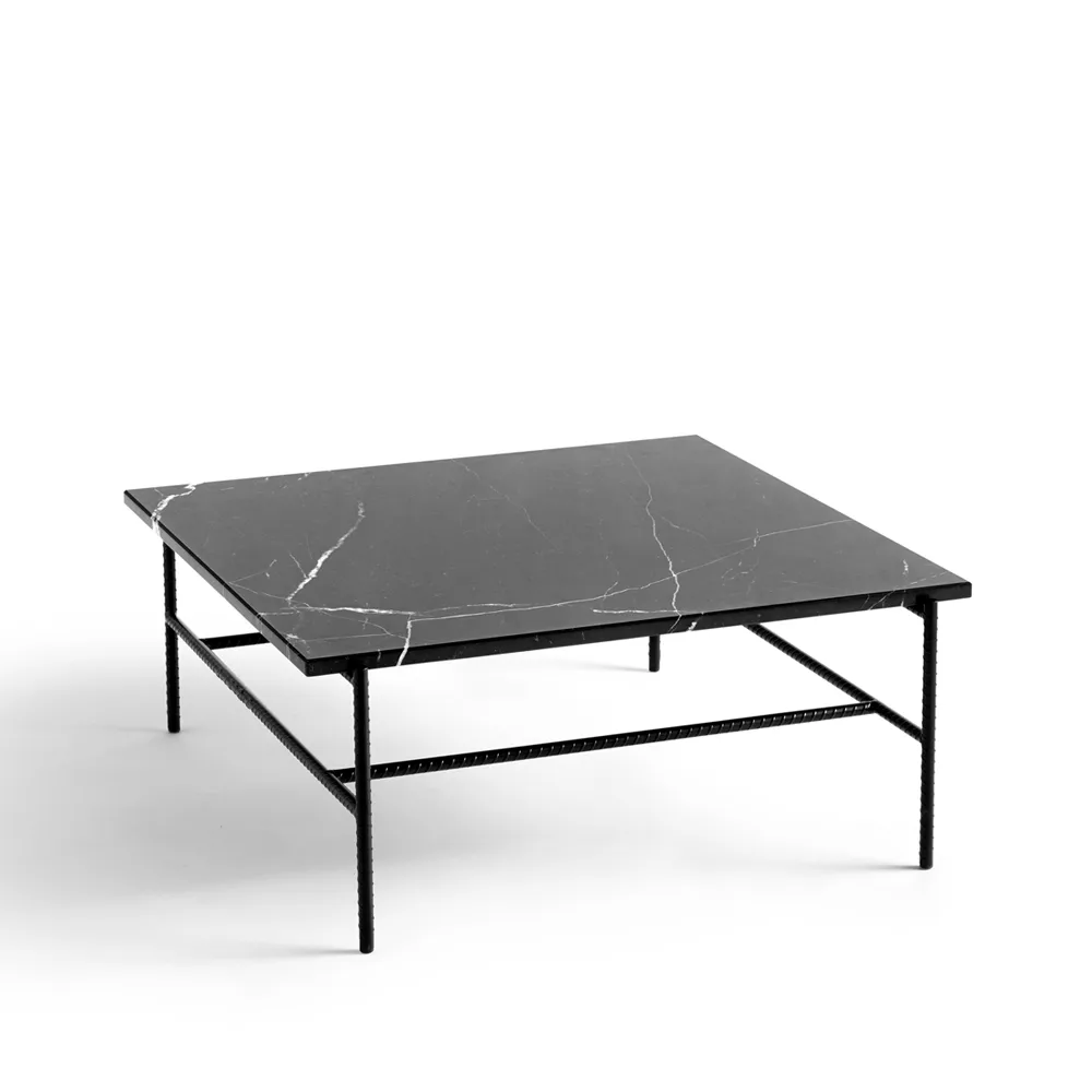 Mesa de centro Rebar 80x84x33 cm, Black marble-black HAY