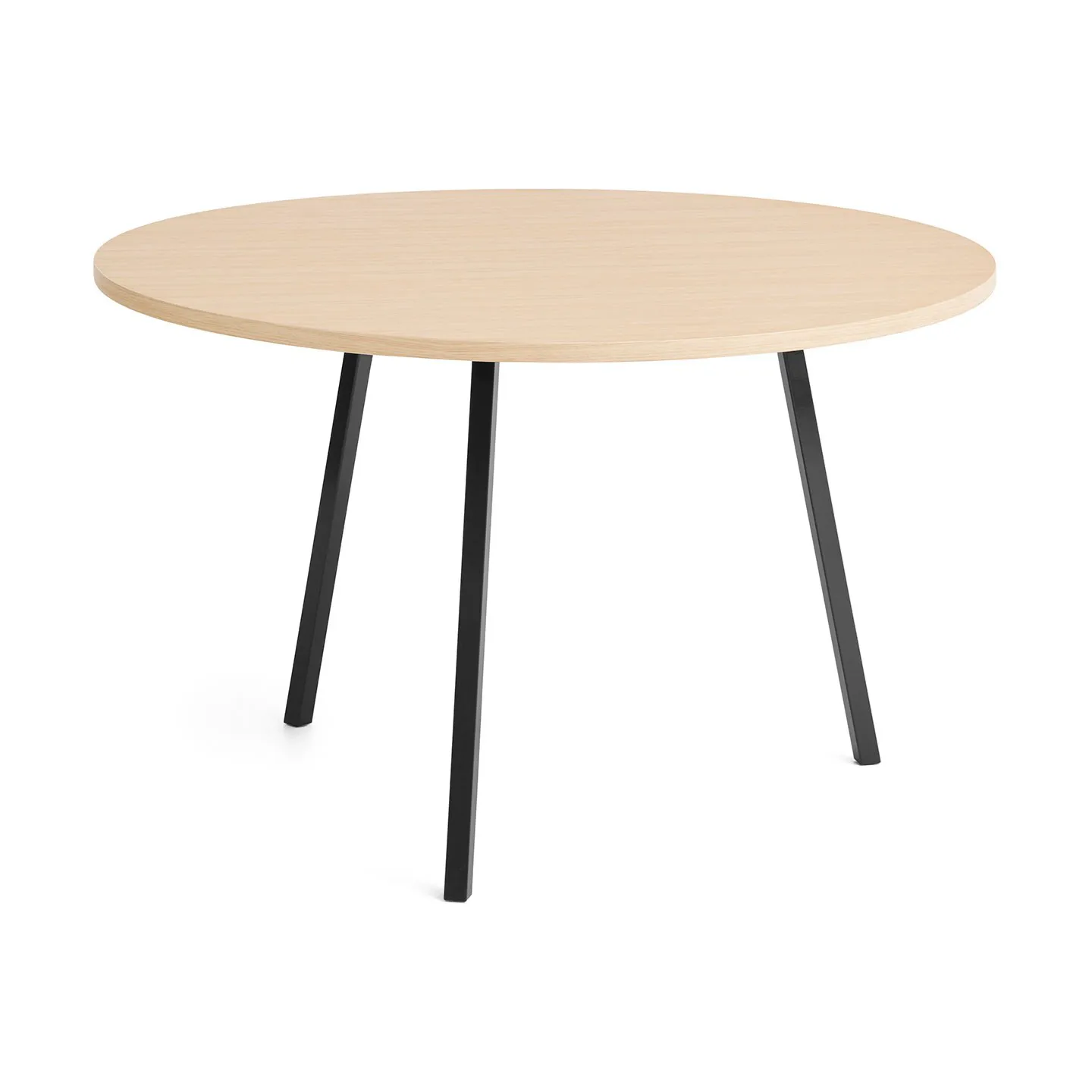 Mesa de jantar Loop Stand Ø120 cm, Black-clear lacq. oak HAY