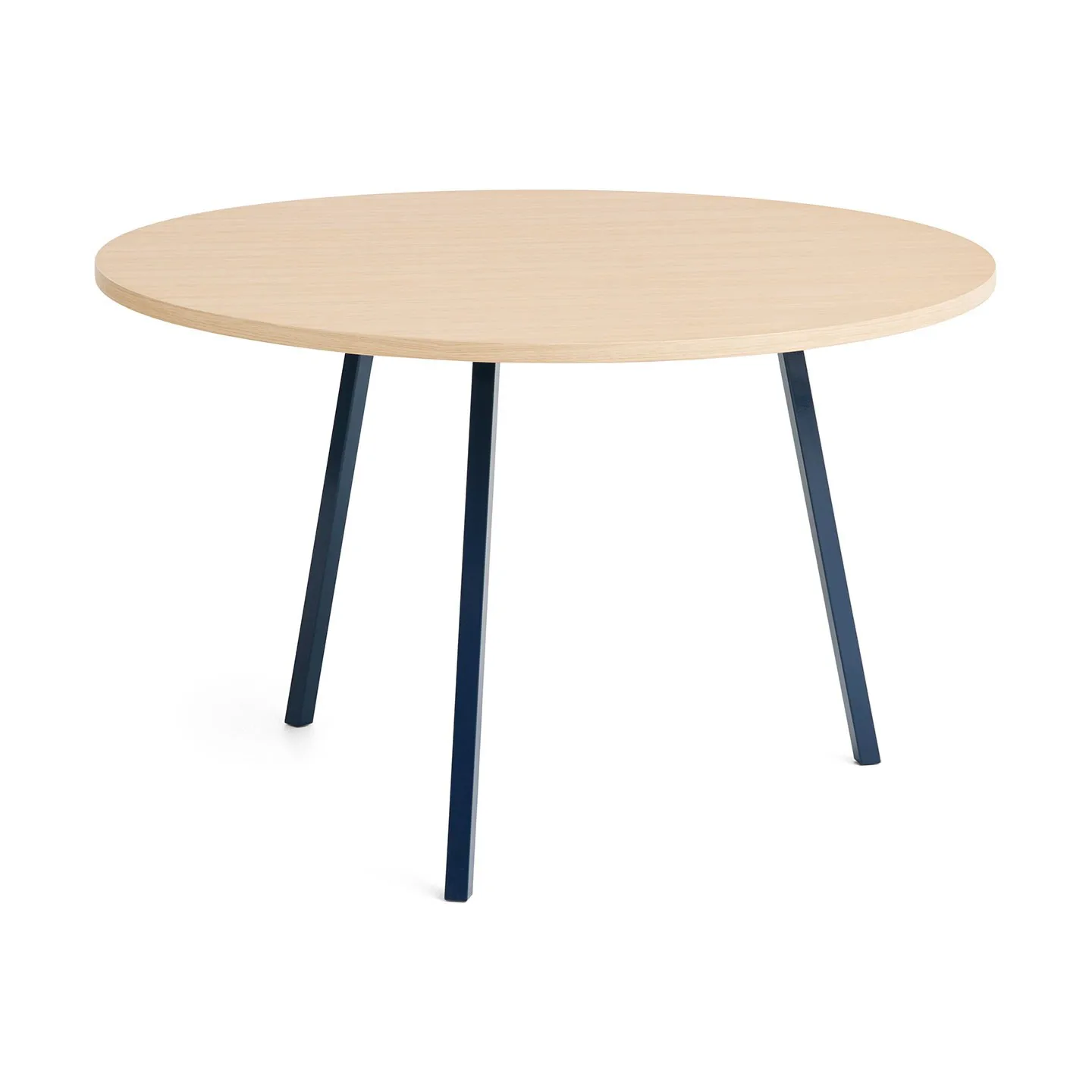 Mesa de jantar Loop Stand Ø120 cm, Deep blue-clear lacq. oak HAY