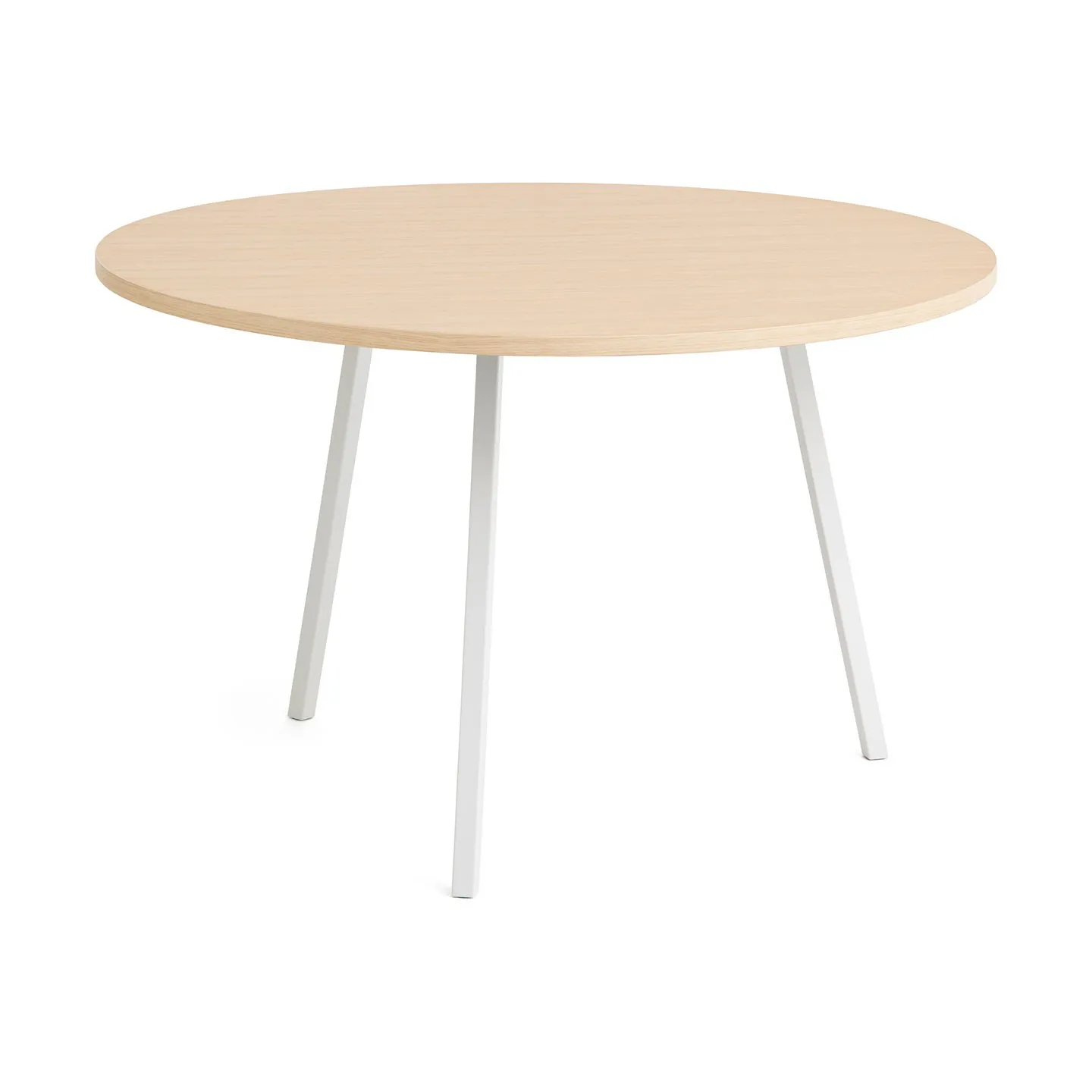 Mesa de jantar Loop Stand Ø120 cm, White-clear lacq. oak HAY