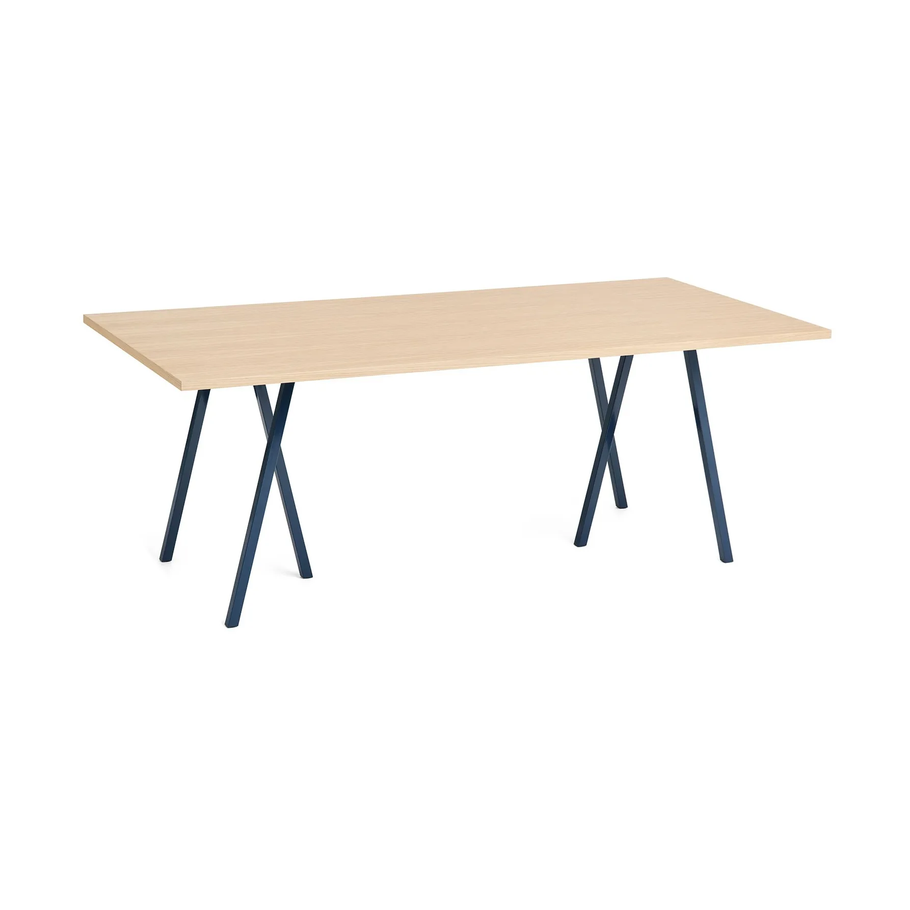Mesa de jantar Loop Stand 92,5x200 cm, Deep blue-clear lacq. oak HAY