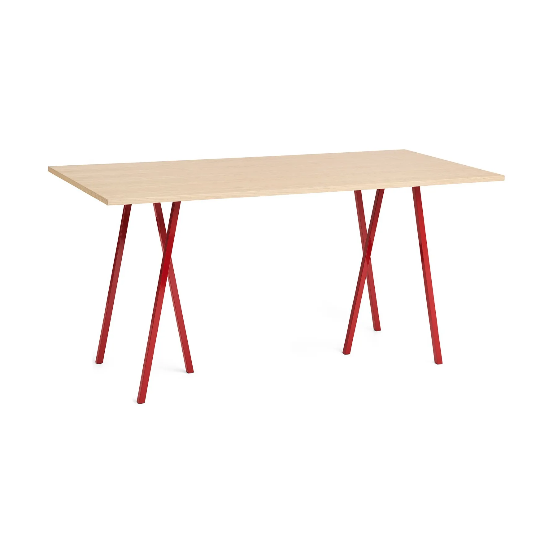 Mesa de jantar Loop Stand 92,5x200 cm, Maroon red-clear lacq. oak HAY