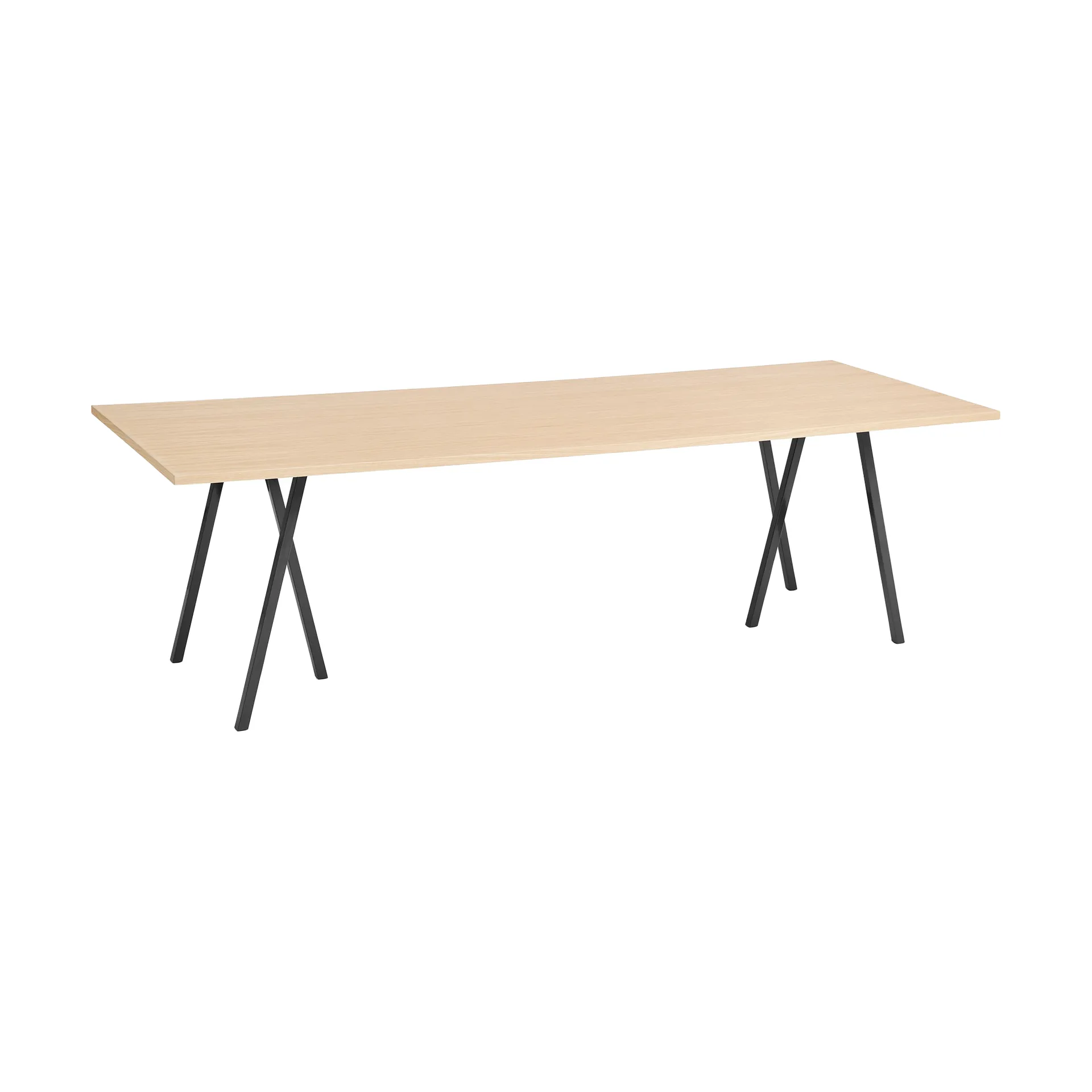 Mesa de jantar Loop Stand 92,5x250 cm, Black-clear lacq. oak HAY