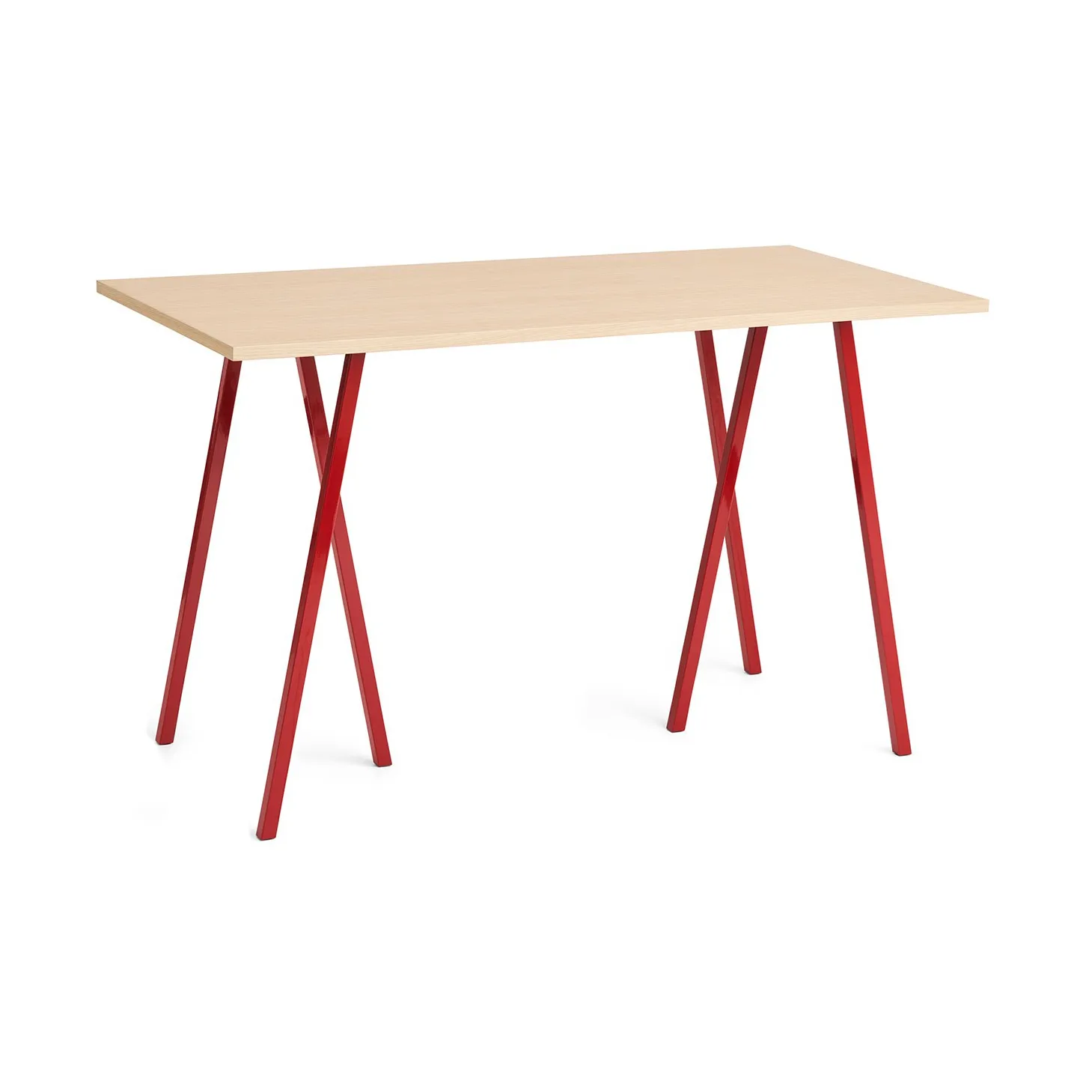 Mesa de jantar Loop Stand incl. support 77,5x160 cm, Maroon red-clear lacq. oak HAY