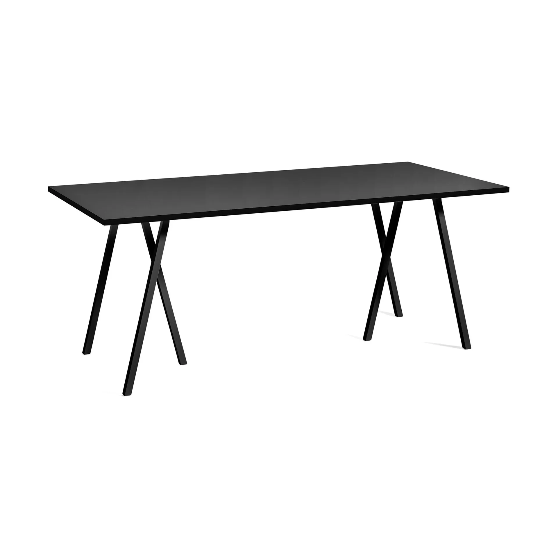 Mesa de jantar Loop Stand incl. support 87,5x180 cm, Black-black linoleum-lacq. ash HAY
