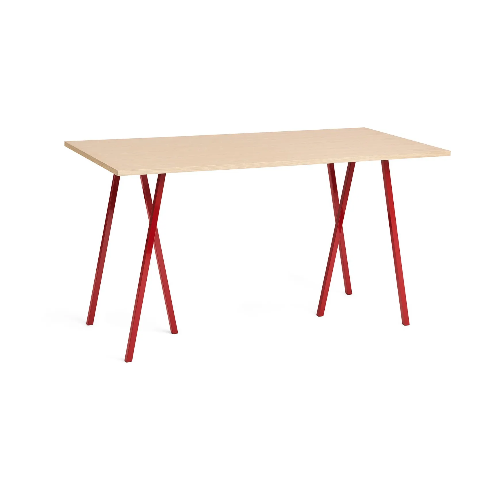 Mesa de jantar Loop Stand incl. support 87,5x180 cm, Maroon red-clear lacq. oak HAY