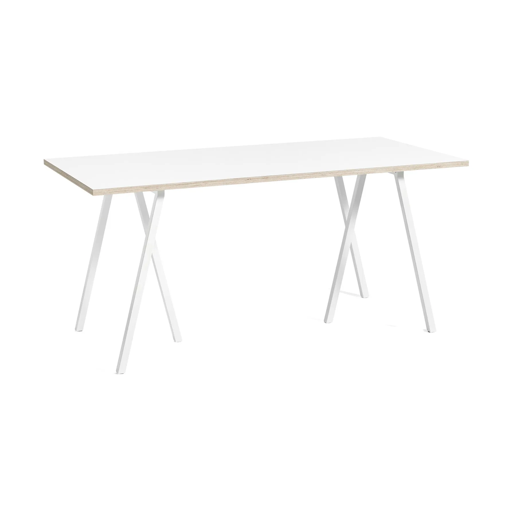 Mesa de jantar Loop Stand incl. support 87,5x180 cm, White-white laminate-plywood HAY
