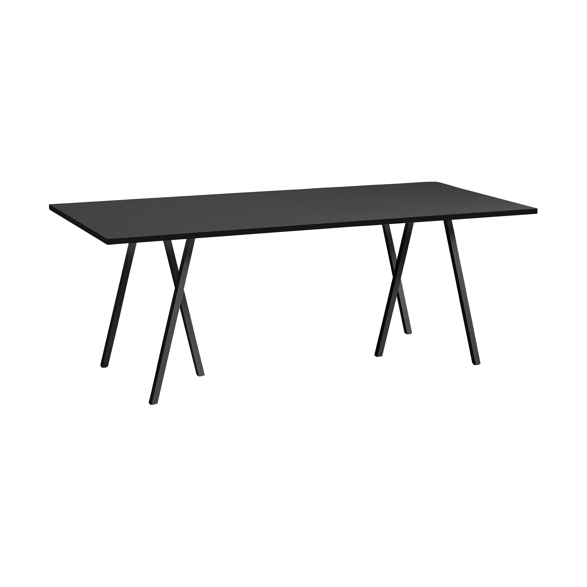 Mesa de jantar Loop Stand incl. support 92,5x200 cm, Black-black linoleum-black ash HAY